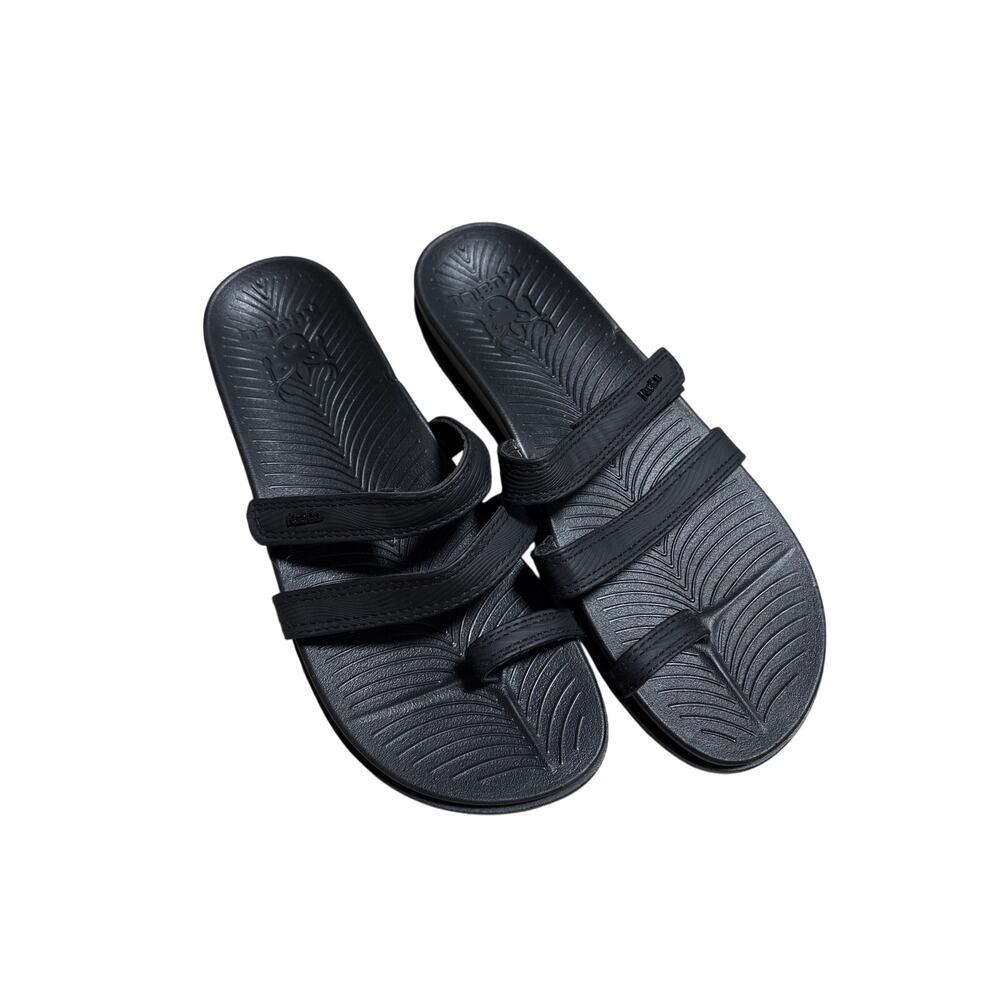 Kuailu Black Slide Sandals Arch Support Toe Loop Size 40.5